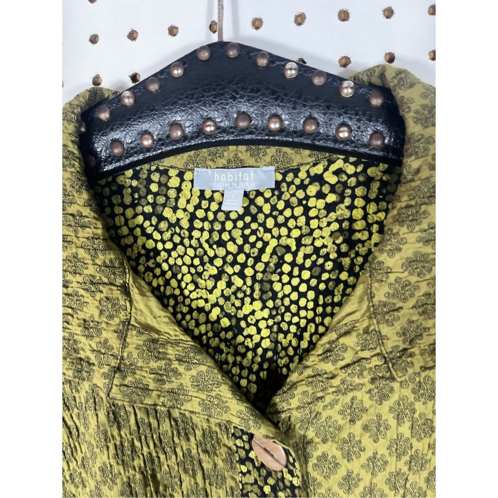 Habitat Multi Pattern Button Down Blouse Size L - image 3